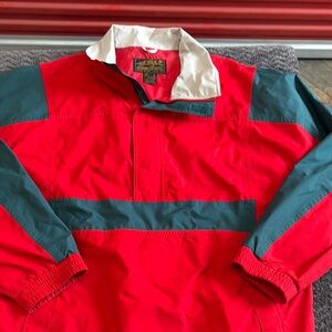 Vintage size, large Eddie Bauer Red and Teal Gucci Calloway Jacket USA gore Tex
